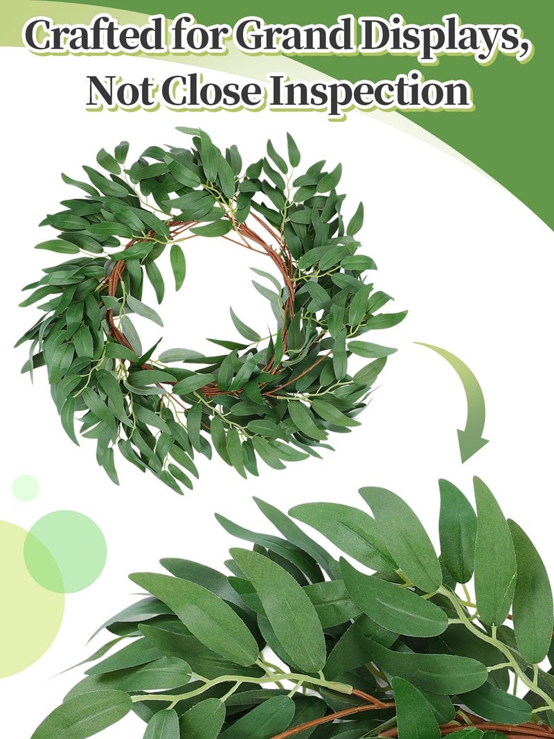 ANPHSIN Fake Vines Greenery Garland - 3 Packs Total 16.5ft Green Willow Leaf Vine Garland, Artificial Leaves Wall Hanging Decor for Home, Room, Wedding Arch, Centerpieces - Image 3